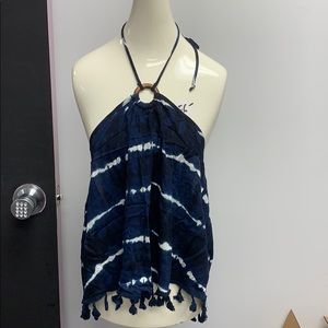 Women's Halter Top Tie Dye Tank w/ Tassels - XHil